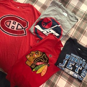 4 NHL team logo t-shirts